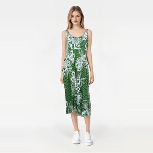 Old Navy Green Floral Maxi Dress Size L Beach Vacation Summer